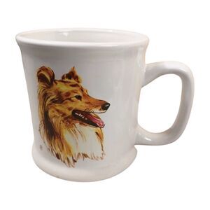 Patricia Roberts Trendtex Collection Collie Coffee 16 oz Heavy Ceramic Mug Cup
